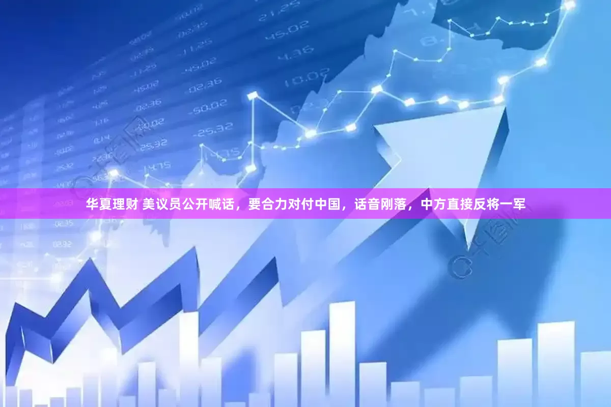 华夏理财 美议员公开喊话，要合力对付中国，话音刚落，中方直接反将一军
