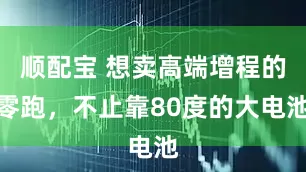 顺配宝 想卖高端增程的零跑，不止靠80度的大电池